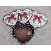 Caja de regalo de almacenamiento en forma de corazón conjunto de 3